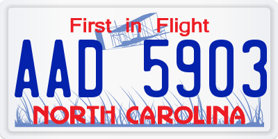 NC license plate AAD5903