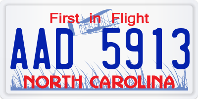 NC license plate AAD5913