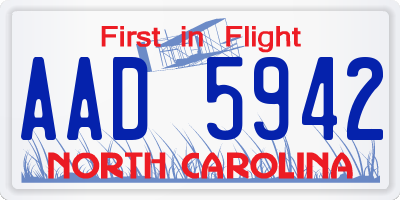 NC license plate AAD5942