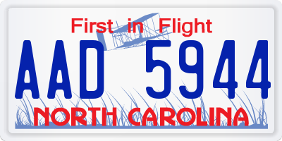 NC license plate AAD5944