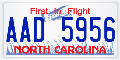 NC license plate AAD5956