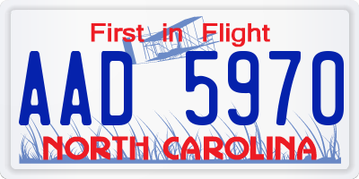 NC license plate AAD5970