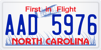NC license plate AAD5976