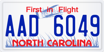 NC license plate AAD6049