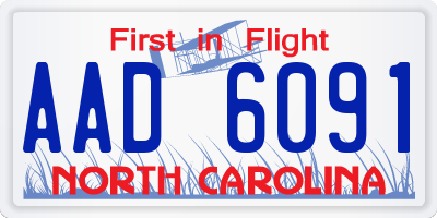 NC license plate AAD6091