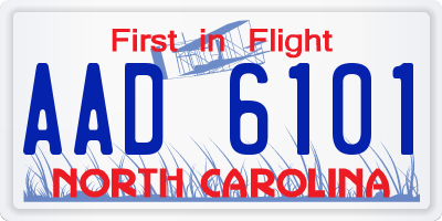 NC license plate AAD6101