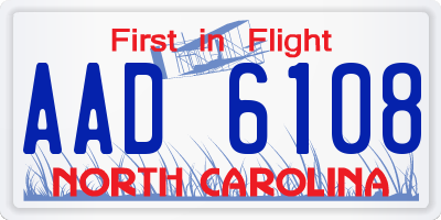 NC license plate AAD6108