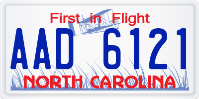 NC license plate AAD6121