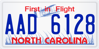 NC license plate AAD6128