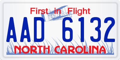 NC license plate AAD6132