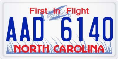 NC license plate AAD6140
