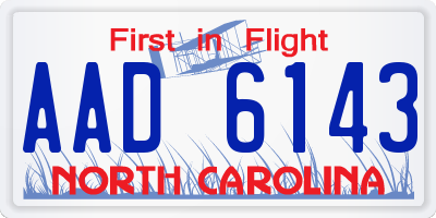 NC license plate AAD6143