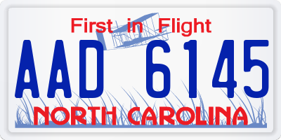 NC license plate AAD6145