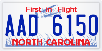 NC license plate AAD6150