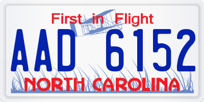 NC license plate AAD6152