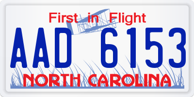 NC license plate AAD6153
