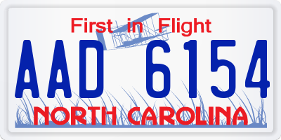 NC license plate AAD6154