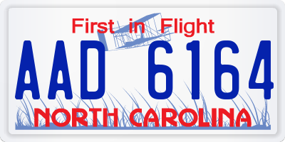 NC license plate AAD6164
