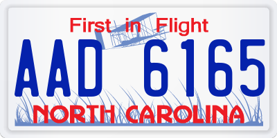 NC license plate AAD6165