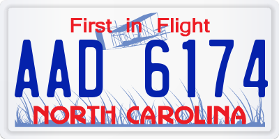 NC license plate AAD6174