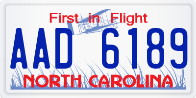 NC license plate AAD6189