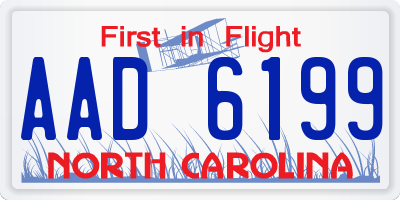 NC license plate AAD6199