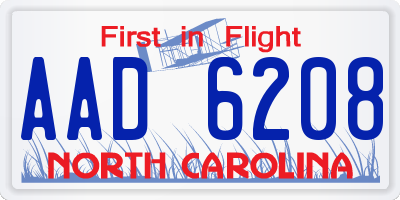NC license plate AAD6208