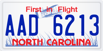 NC license plate AAD6213