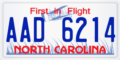 NC license plate AAD6214