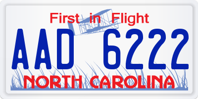 NC license plate AAD6222