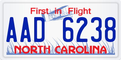 NC license plate AAD6238