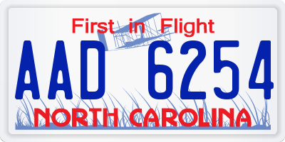 NC license plate AAD6254