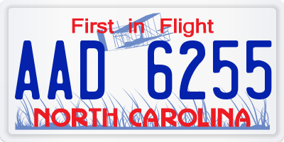 NC license plate AAD6255