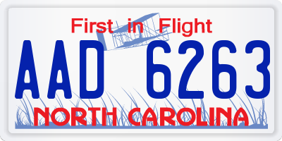 NC license plate AAD6263