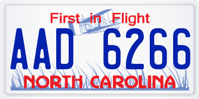 NC license plate AAD6266