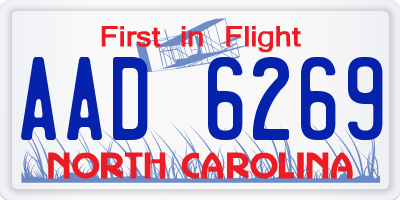 NC license plate AAD6269
