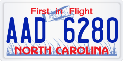 NC license plate AAD6280