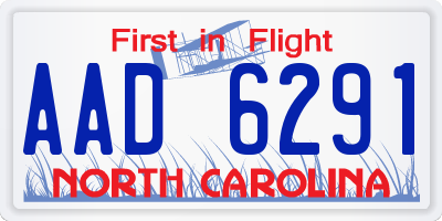 NC license plate AAD6291