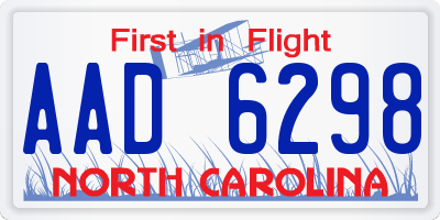 NC license plate AAD6298