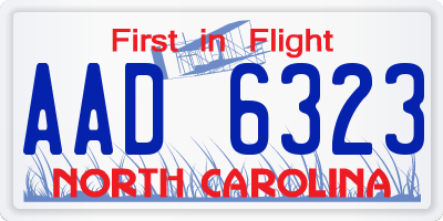 NC license plate AAD6323
