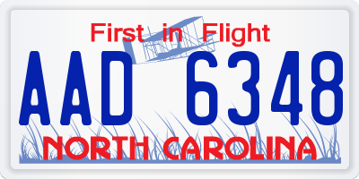 NC license plate AAD6348