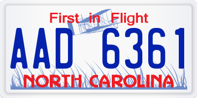 NC license plate AAD6361