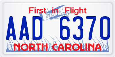 NC license plate AAD6370