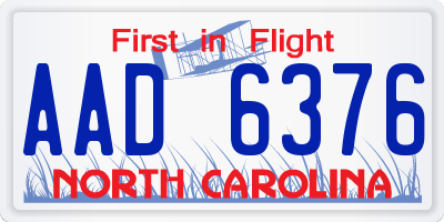 NC license plate AAD6376