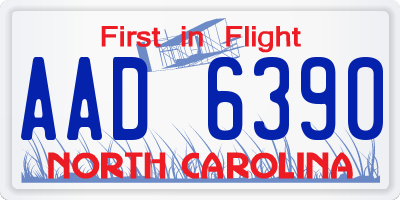 NC license plate AAD6390