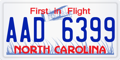 NC license plate AAD6399