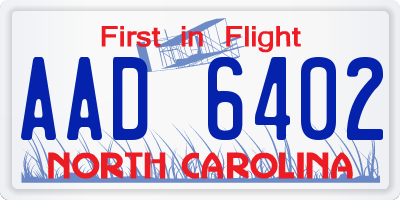 NC license plate AAD6402
