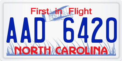 NC license plate AAD6420