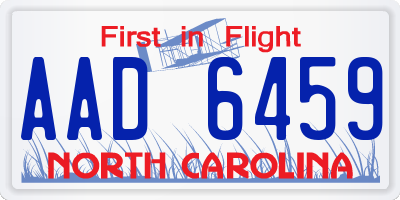 NC license plate AAD6459