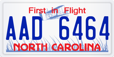NC license plate AAD6464